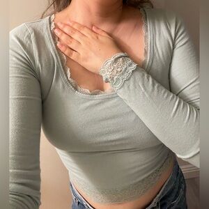 Hollister-co Women's Green Blouse